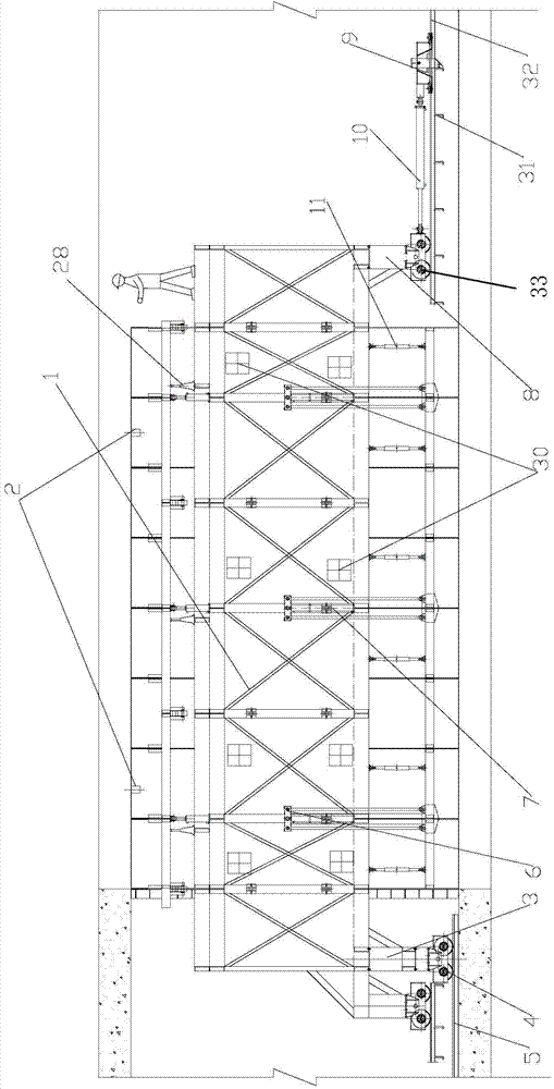Hydraulic self-moving steel formwork trolley and its construction method
