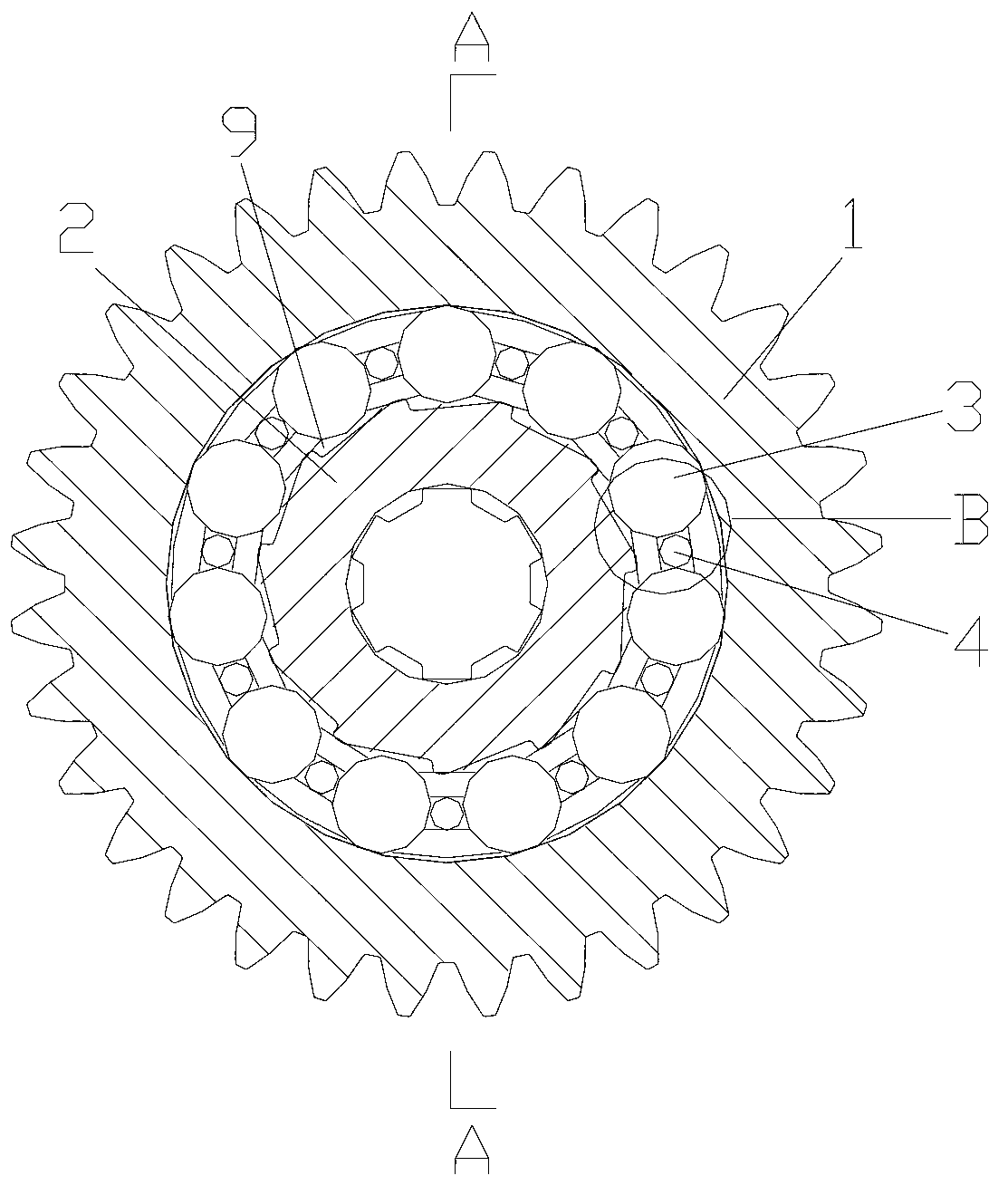 Floating auxiliary roller type overrun clutch