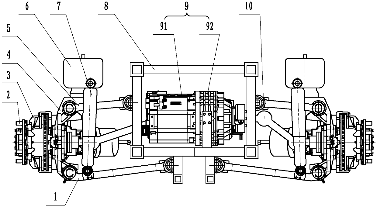 Centralized armature independent suspension rear axle