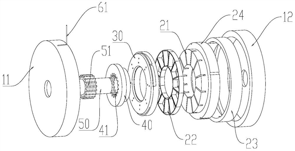 Axial magnetic field motor with adjustable air gap