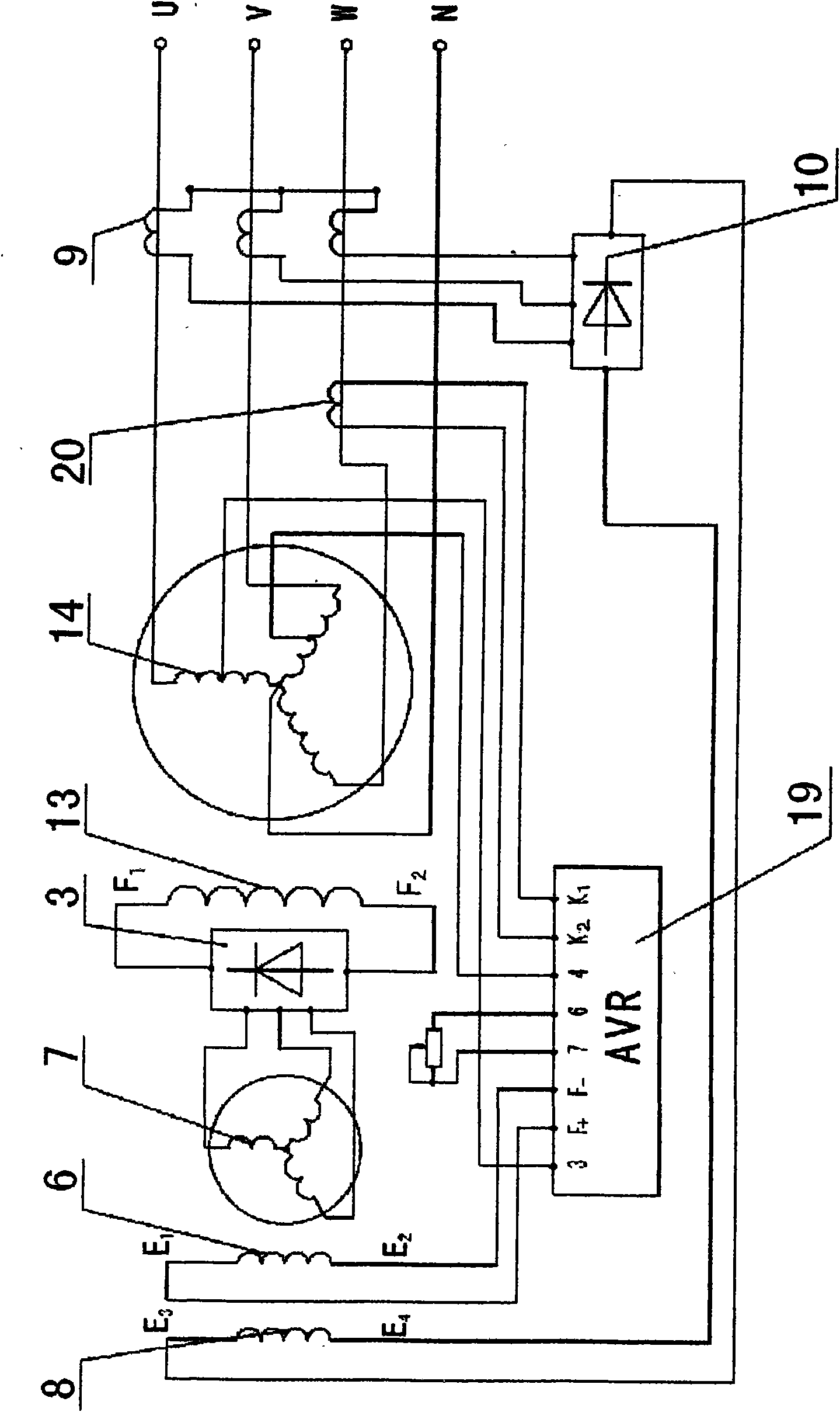 Overall salient type intermediate-frequency brushless excitation synchronous generator