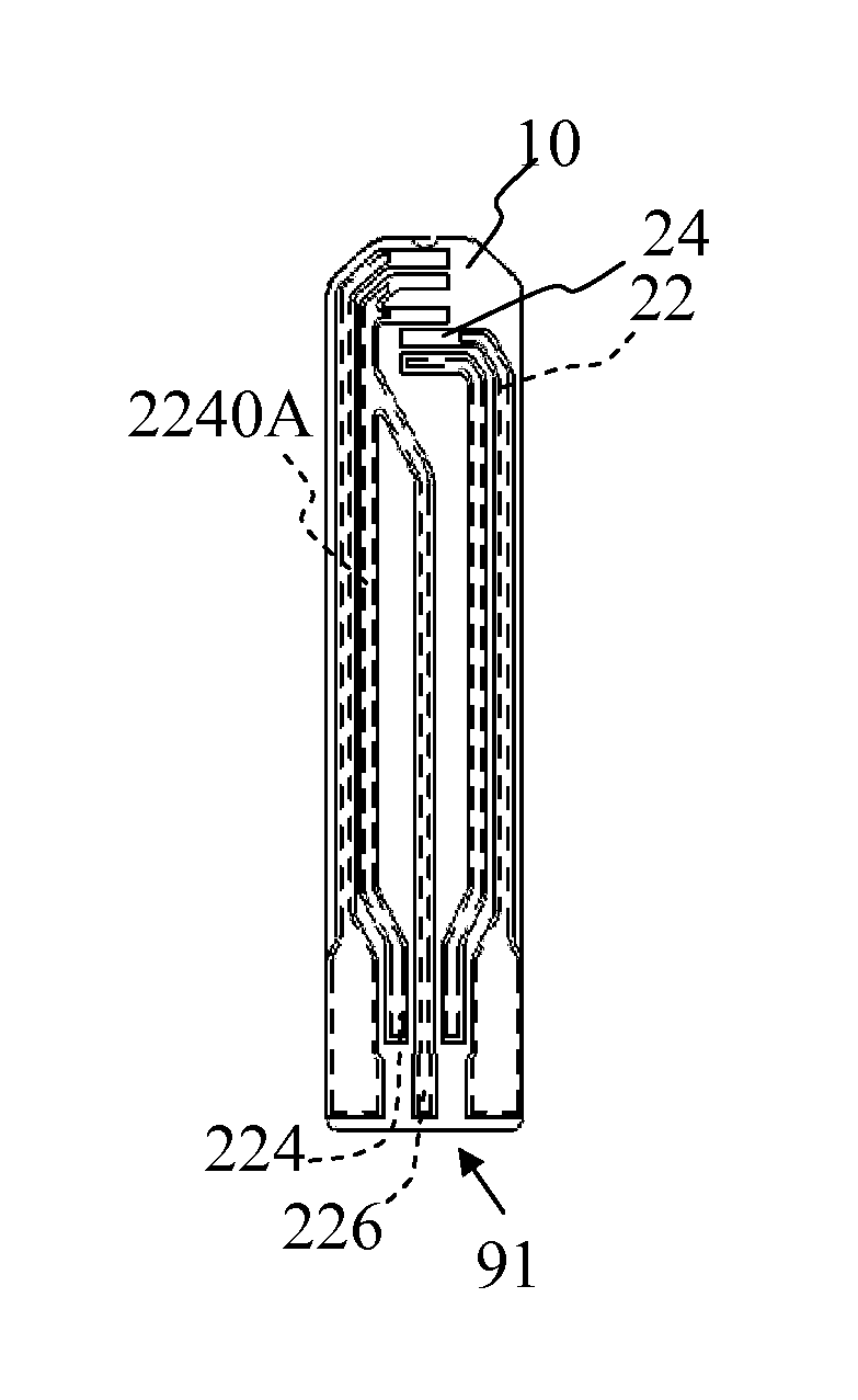 Electrochemical biosensor strip and method for identifying a corresponding biosensing device by said strip