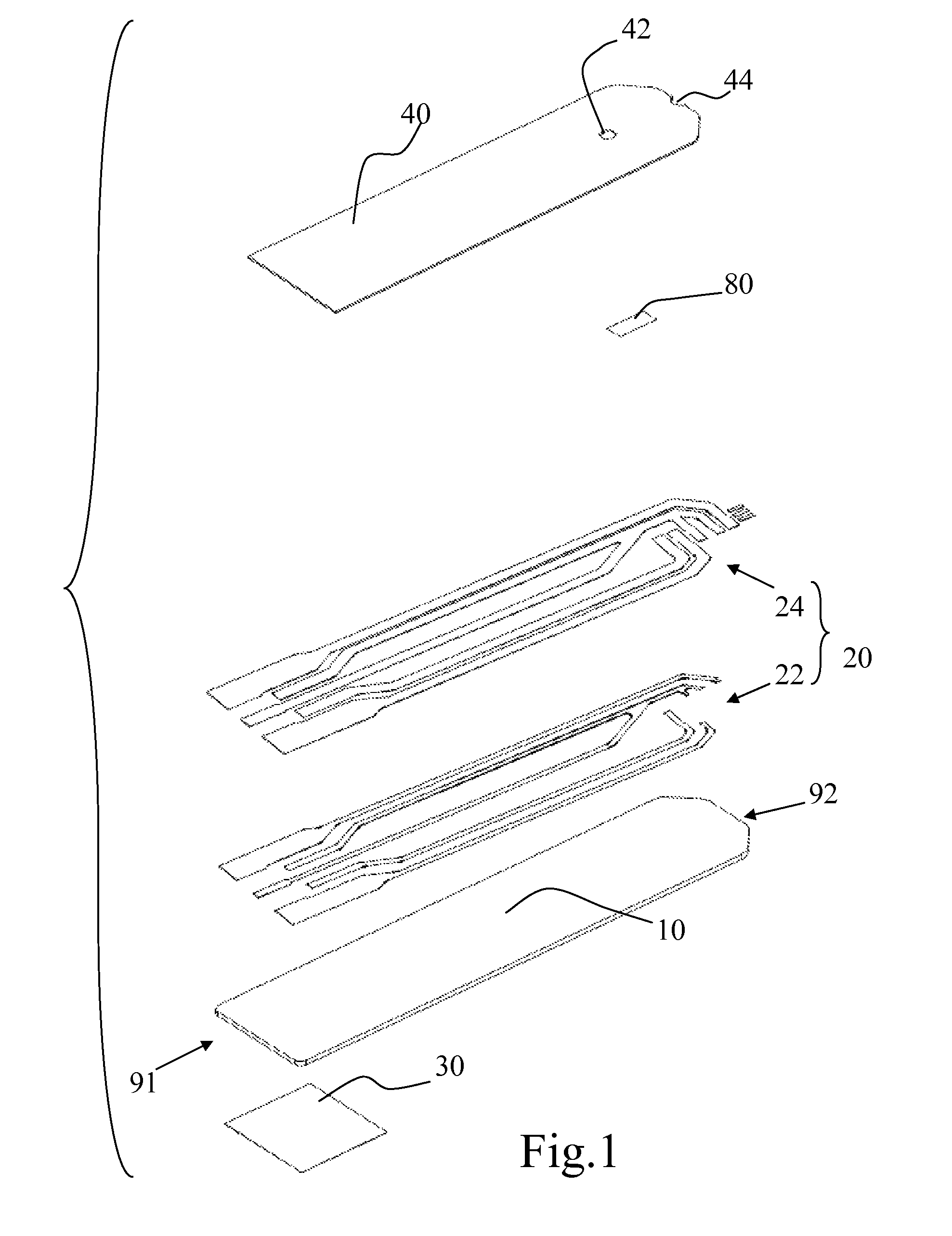 Electrochemical biosensor strip and method for identifying a corresponding biosensing device by said strip