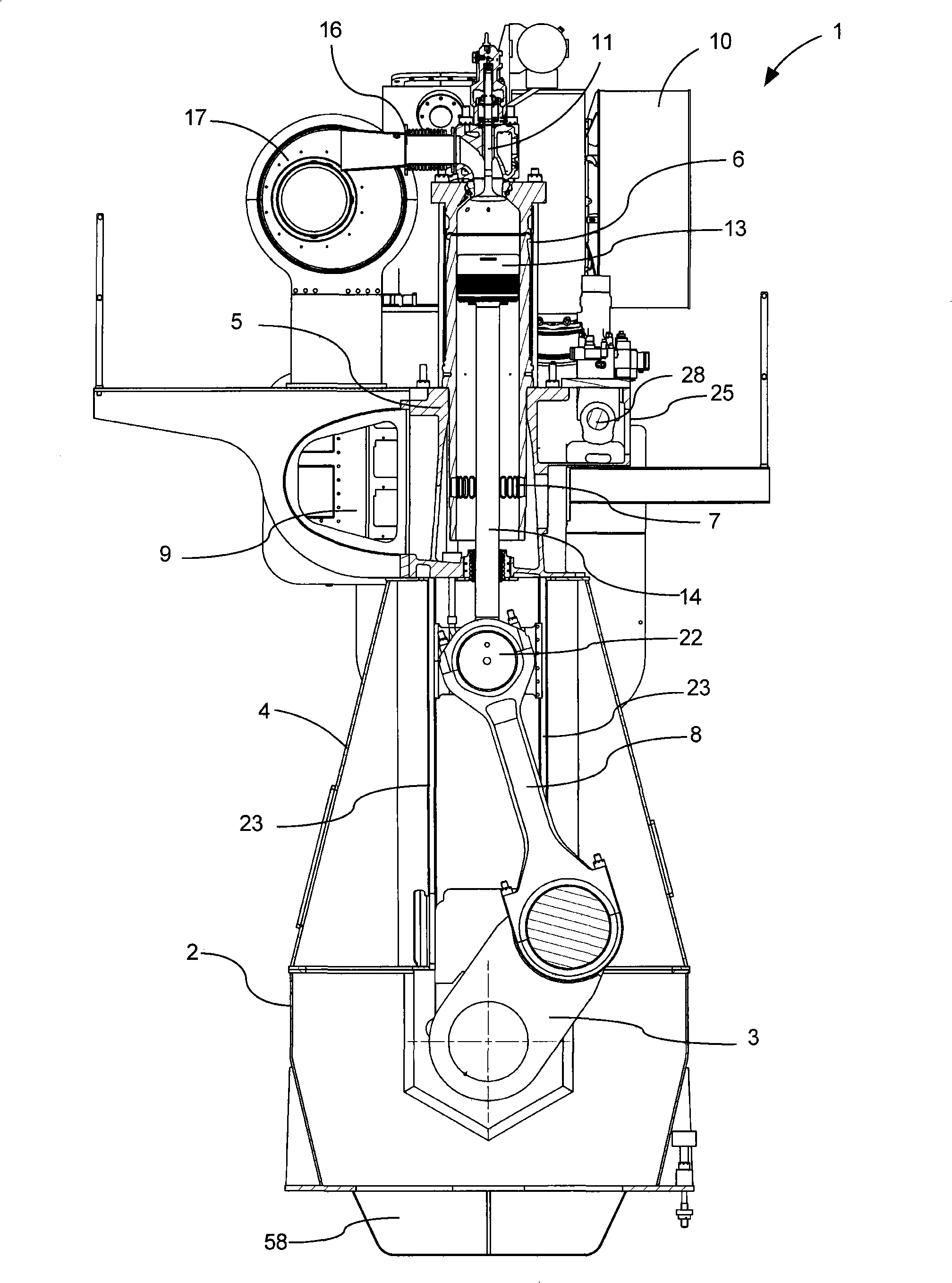 Cam driven exhaust valve actuating system for large two-stroke diesel engine