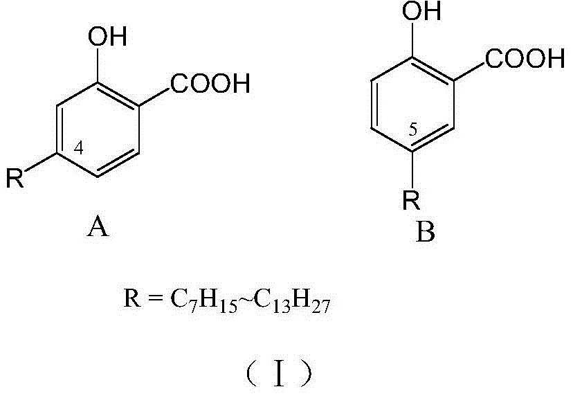 Long-chain alkyl salicylic acid and application thereof in preparing oncomelania killing preparation