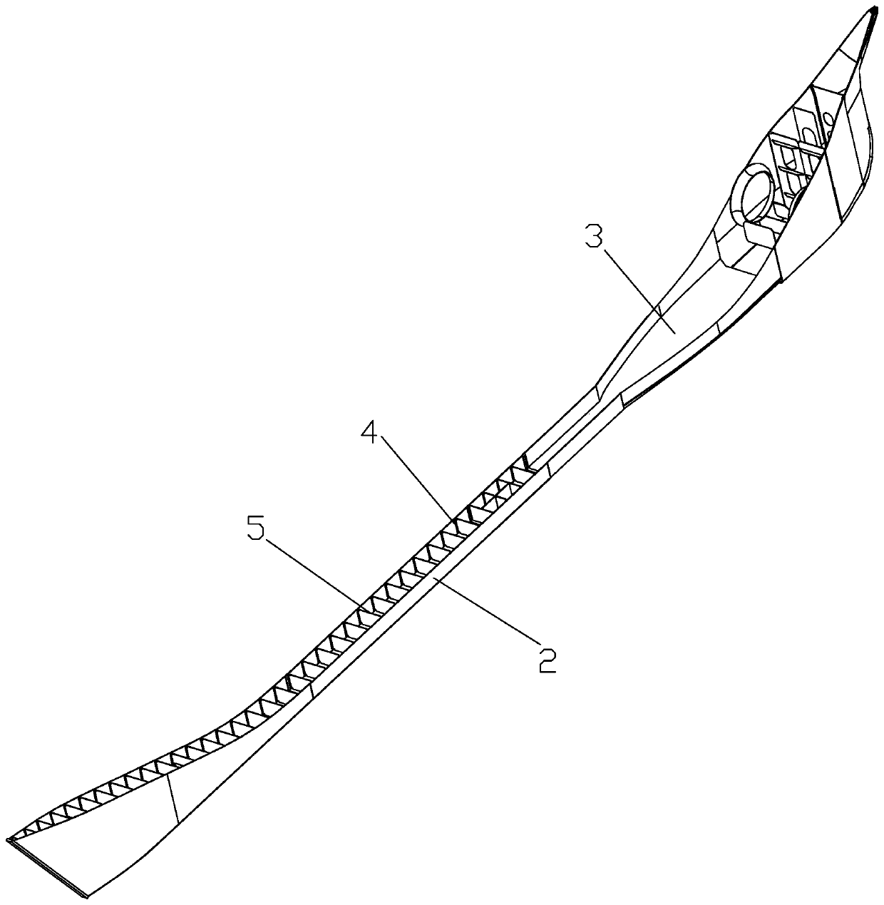 An ice-breaking ice blade for an ice-breaking ship