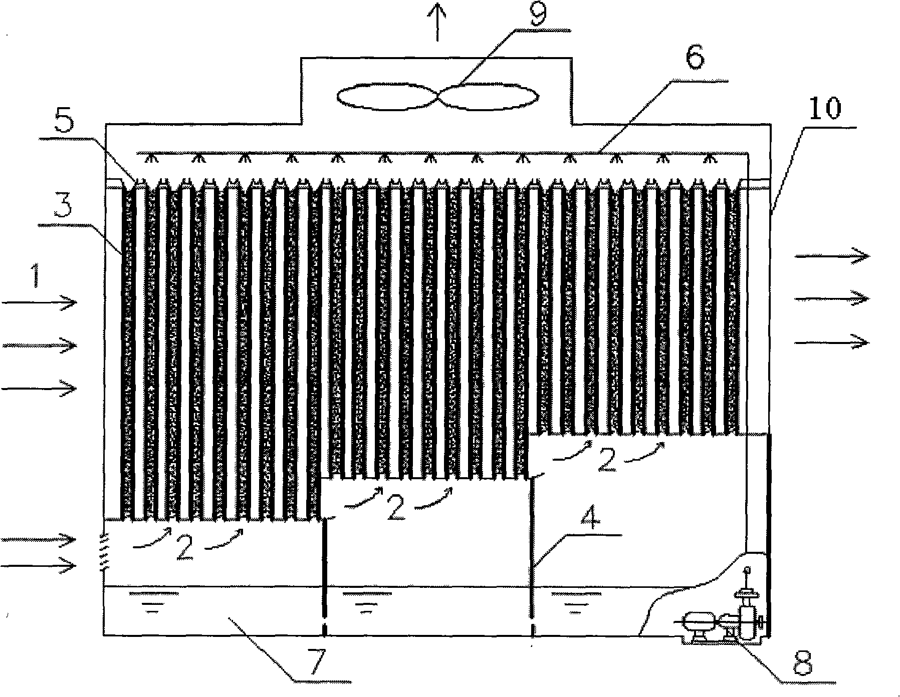 Square porous ceramic vertical tube type dew point indirect evaporative cooler