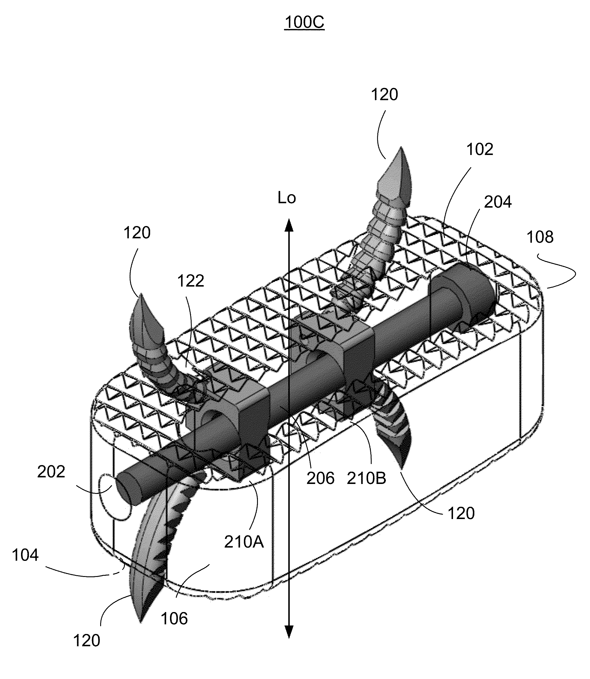 Interbody vertebral prosthetic and orthopedic fusion device with self-deploying anchors