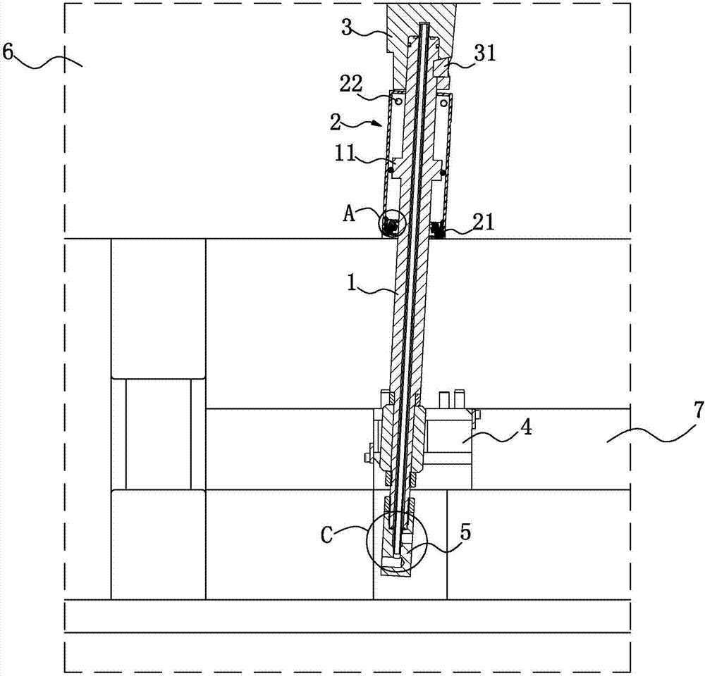 A tilting mechanism for an injection mold