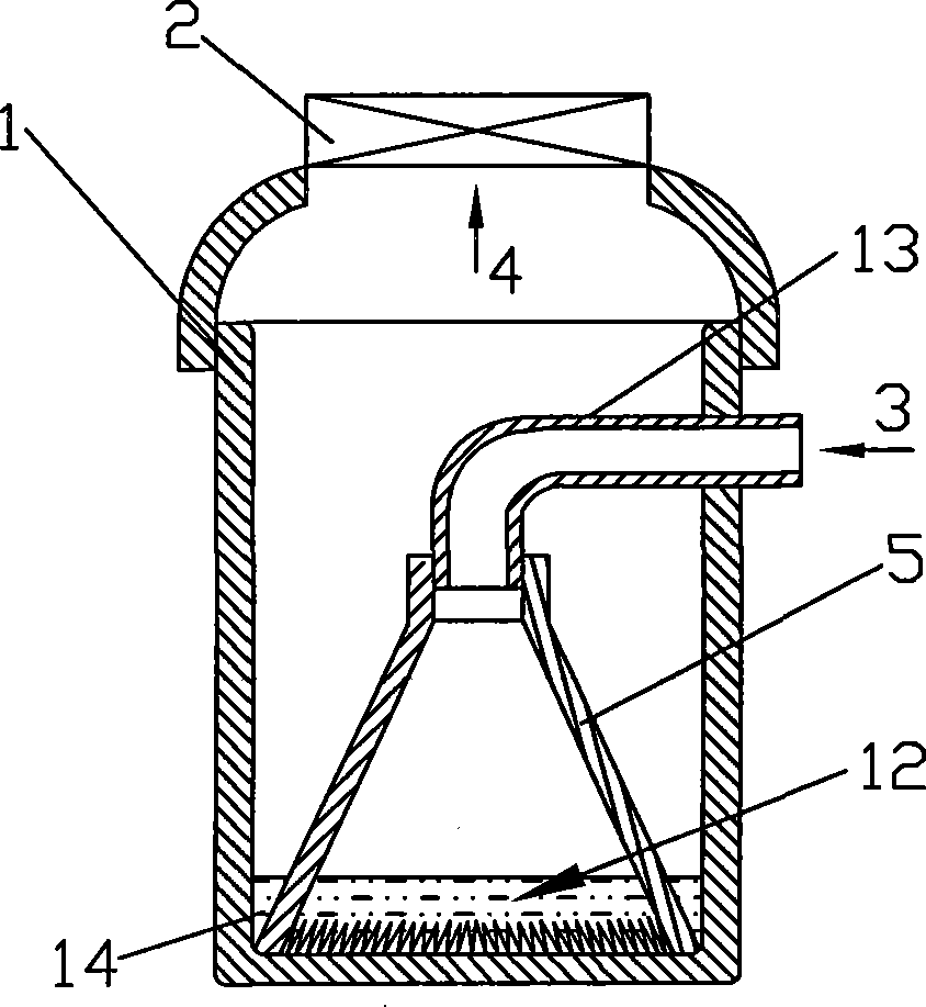 Water filtering type air clarifying device