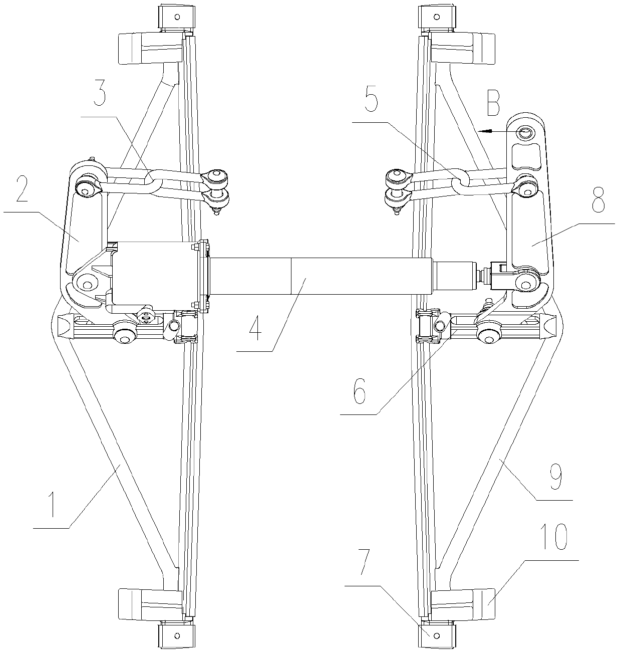 Integrated brake device for bogie of rail wagon