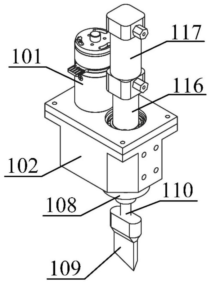 Rotary shearing mechanism and laying head for automatic fiber laying and forming