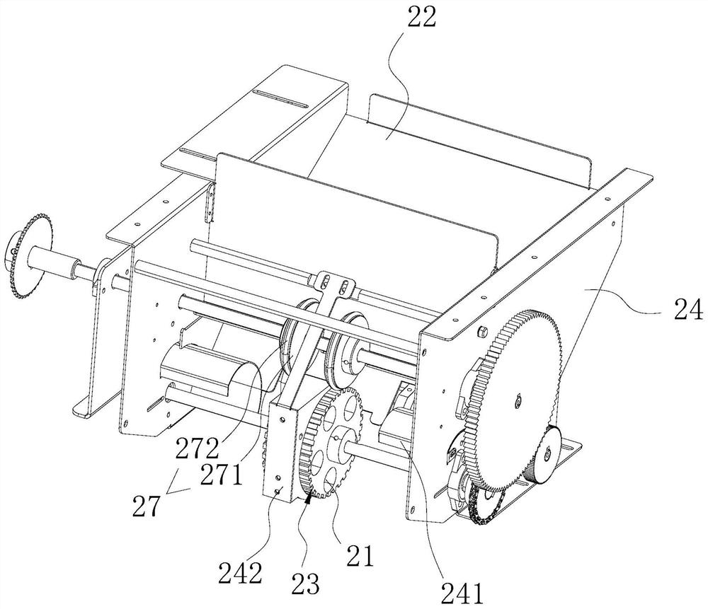 Skewer distributing and feeding device and automatic stringing machine