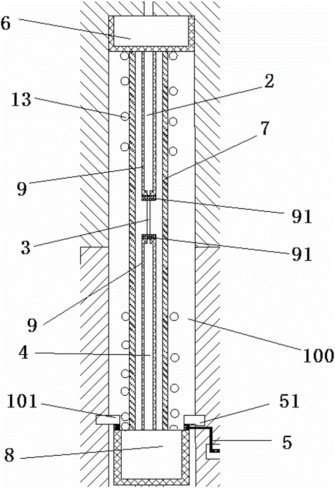 Major diameter upper leading-out wire two segment type insulation porcelain body injection fuse