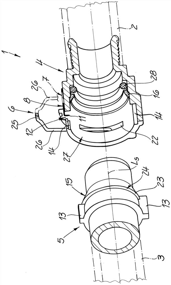 Connector for connecting two fluid-conducting elements