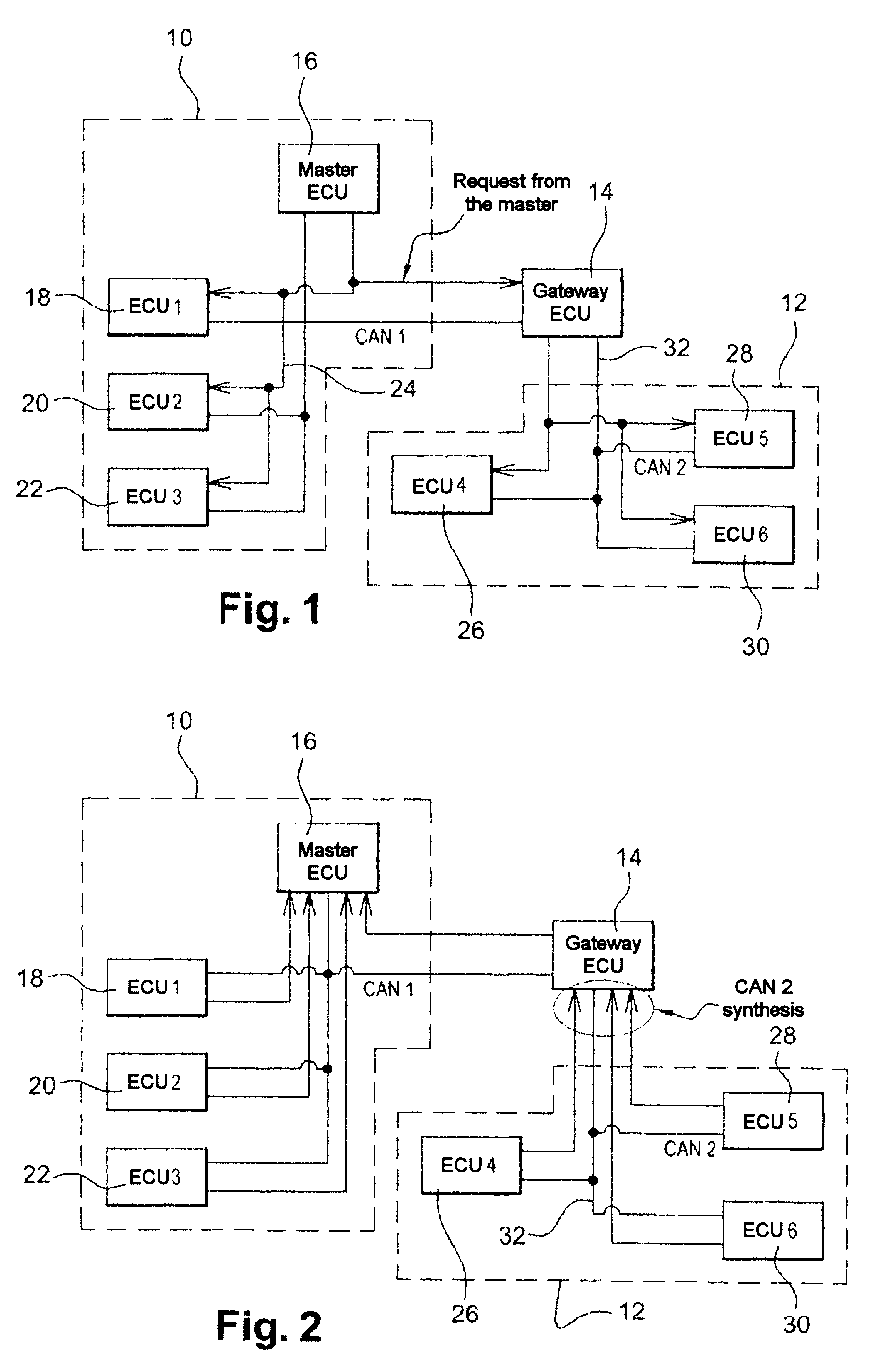 System for managing wakeup and sleep events of computers connected to a motor vehicle CAN network