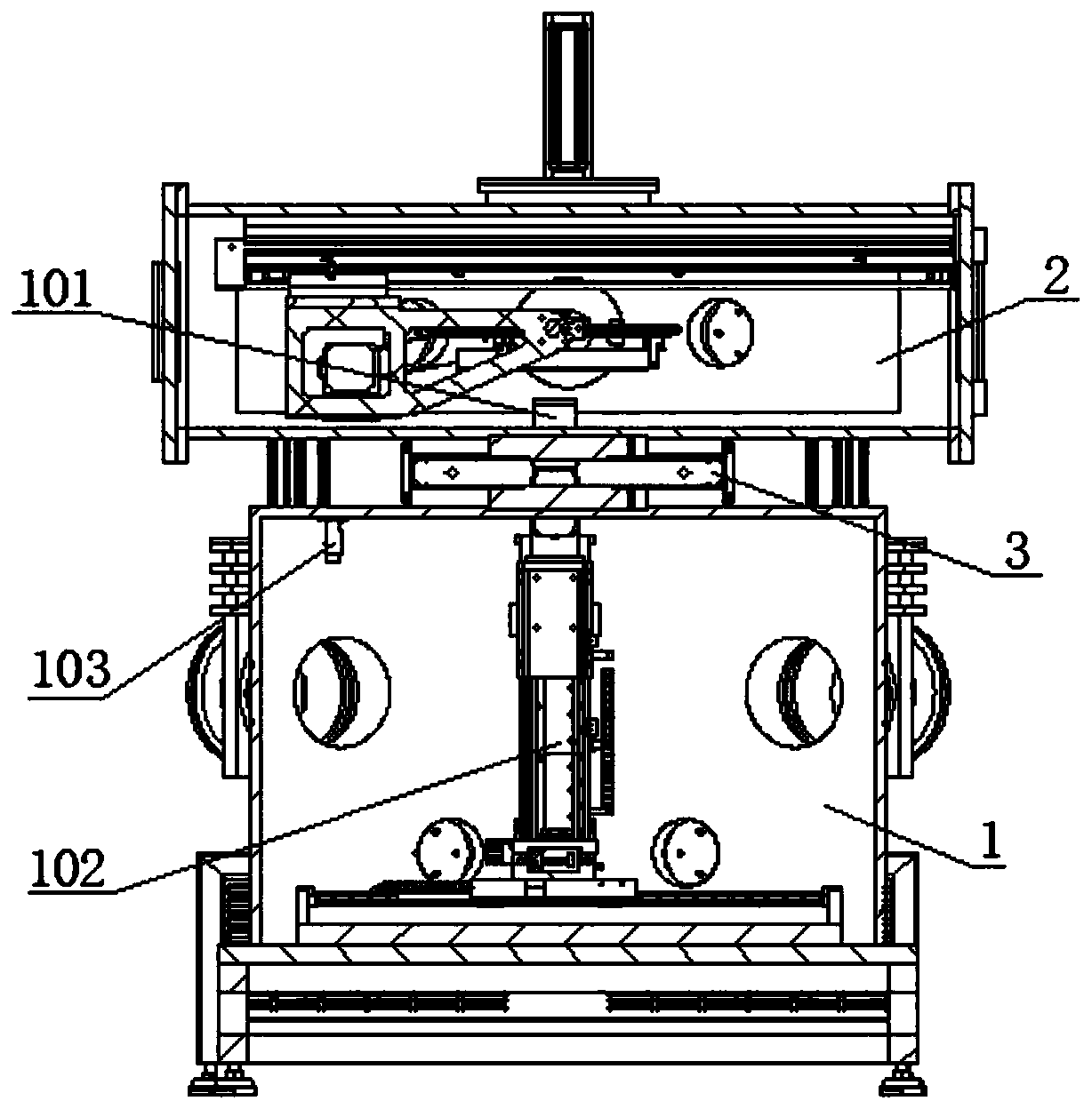 Double-vacuum-chamber ion beam machining system and machining method