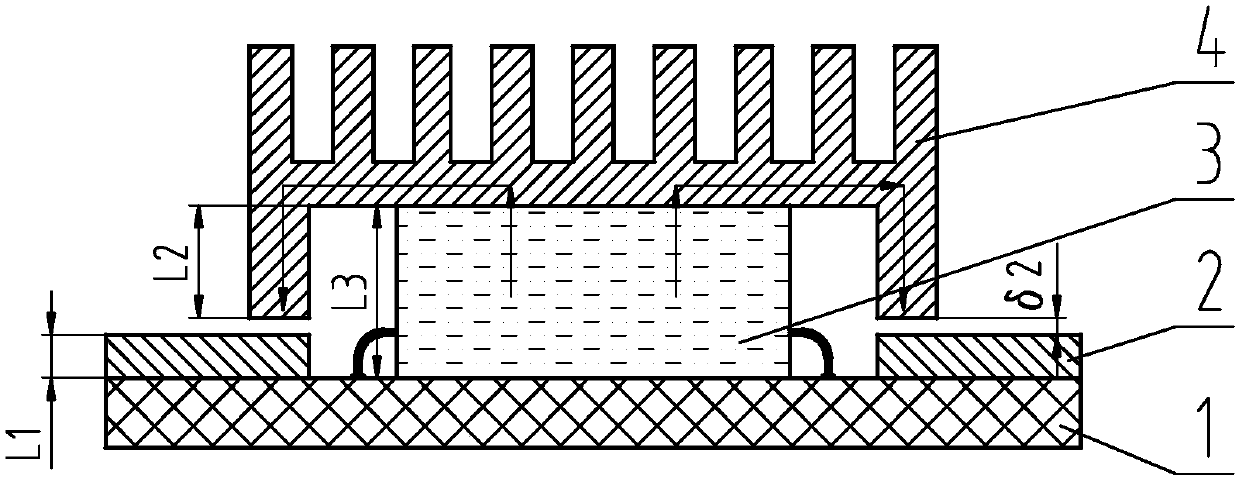 Cooling structure scheme for solving blocking problem of heat conduction passage of heat generation component