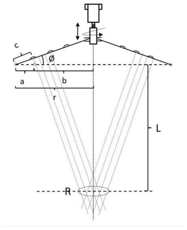 Distance-adaptive shadowless lamp automatic dimming device