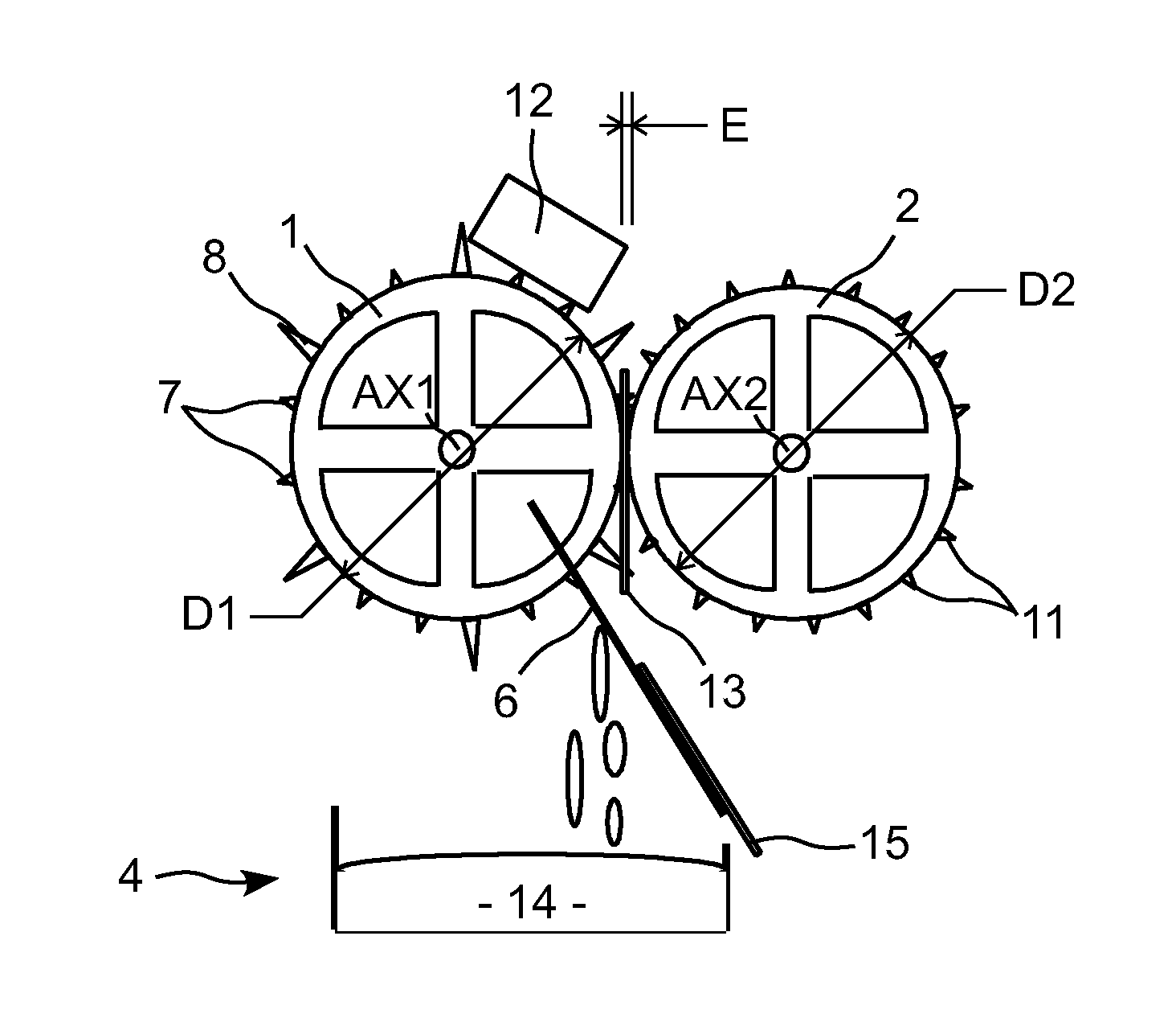 Device for extracting a liquid contained in containers made of an infrangible material
