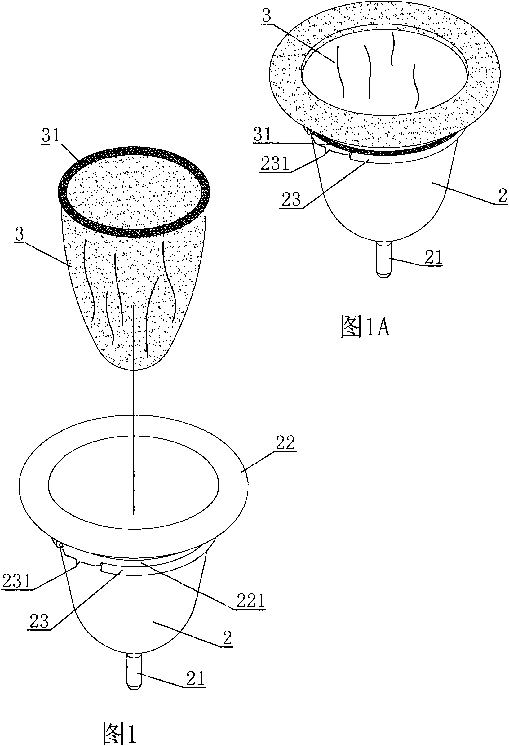 Structure combining menstrual cup with collection bag and using method thereof