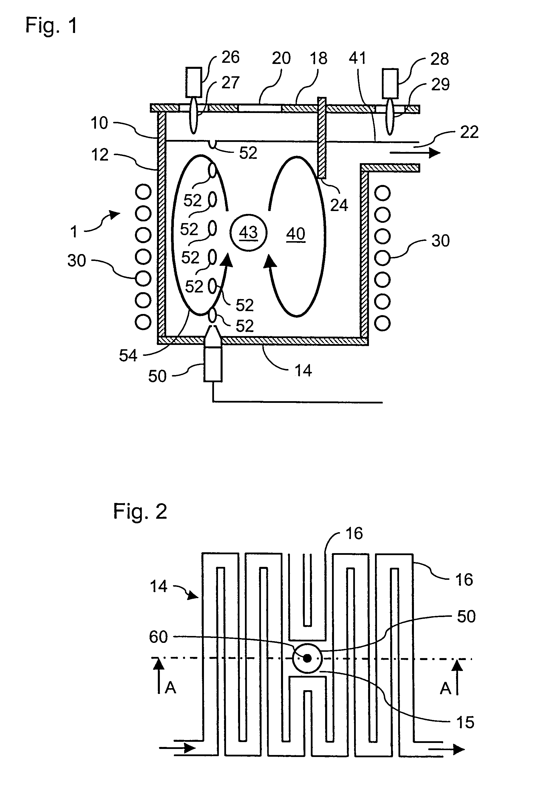 Device and method for melting a substance with the occurrence of a low level of contamination