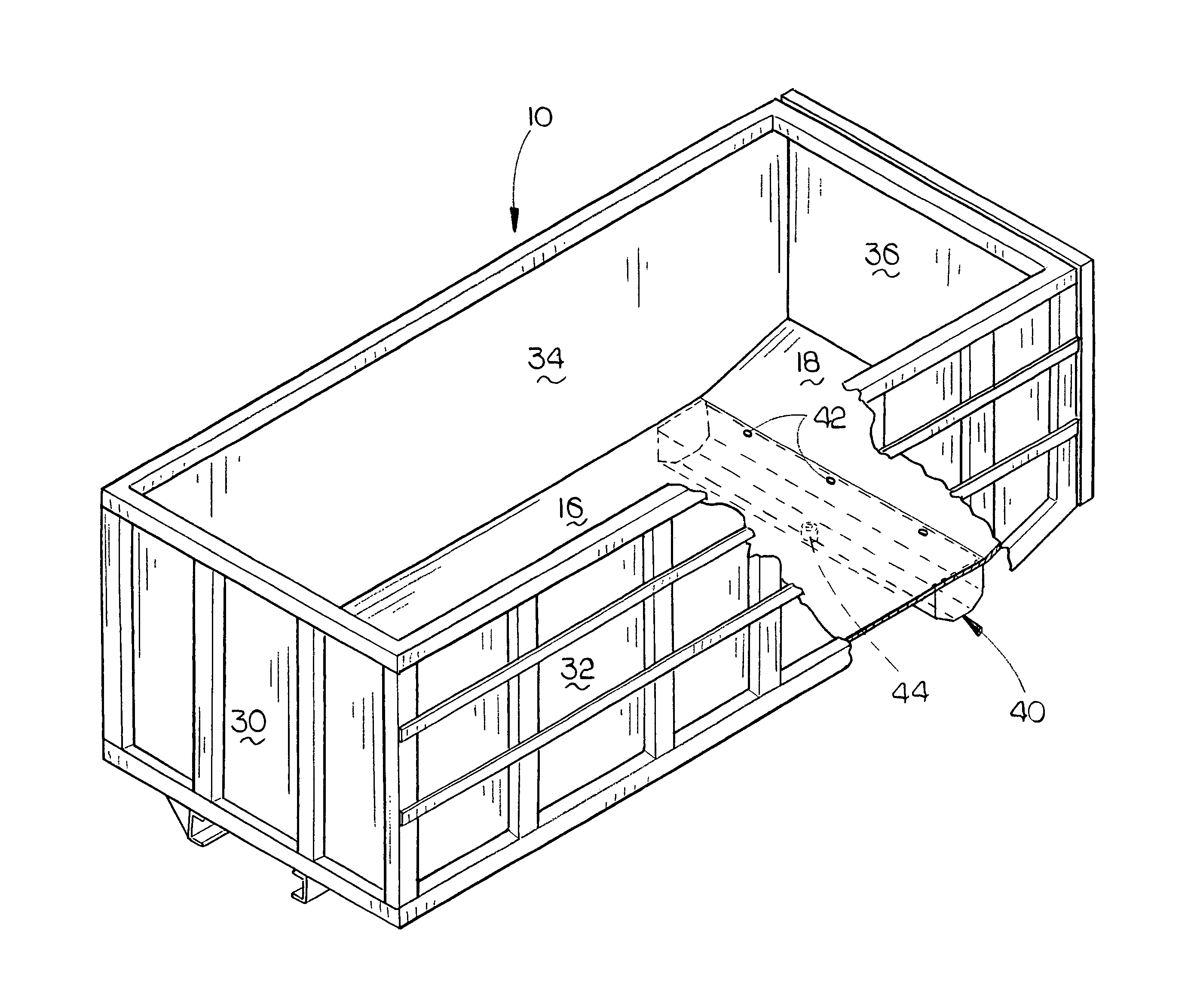 Roll-off tub style container