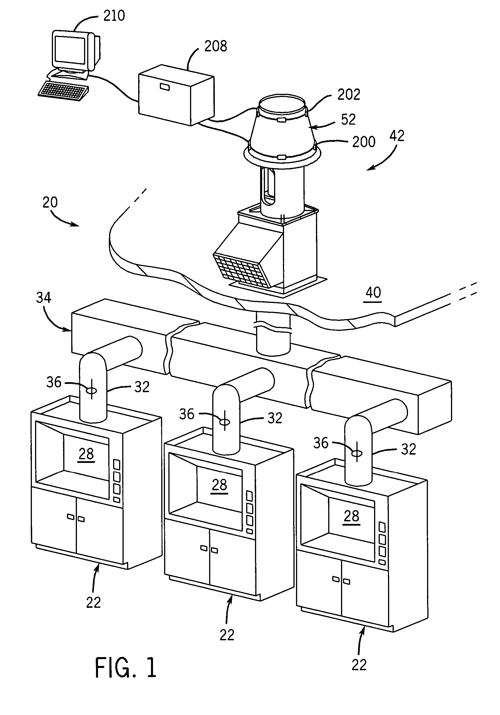 Induced flow fan with outlet flow measurement