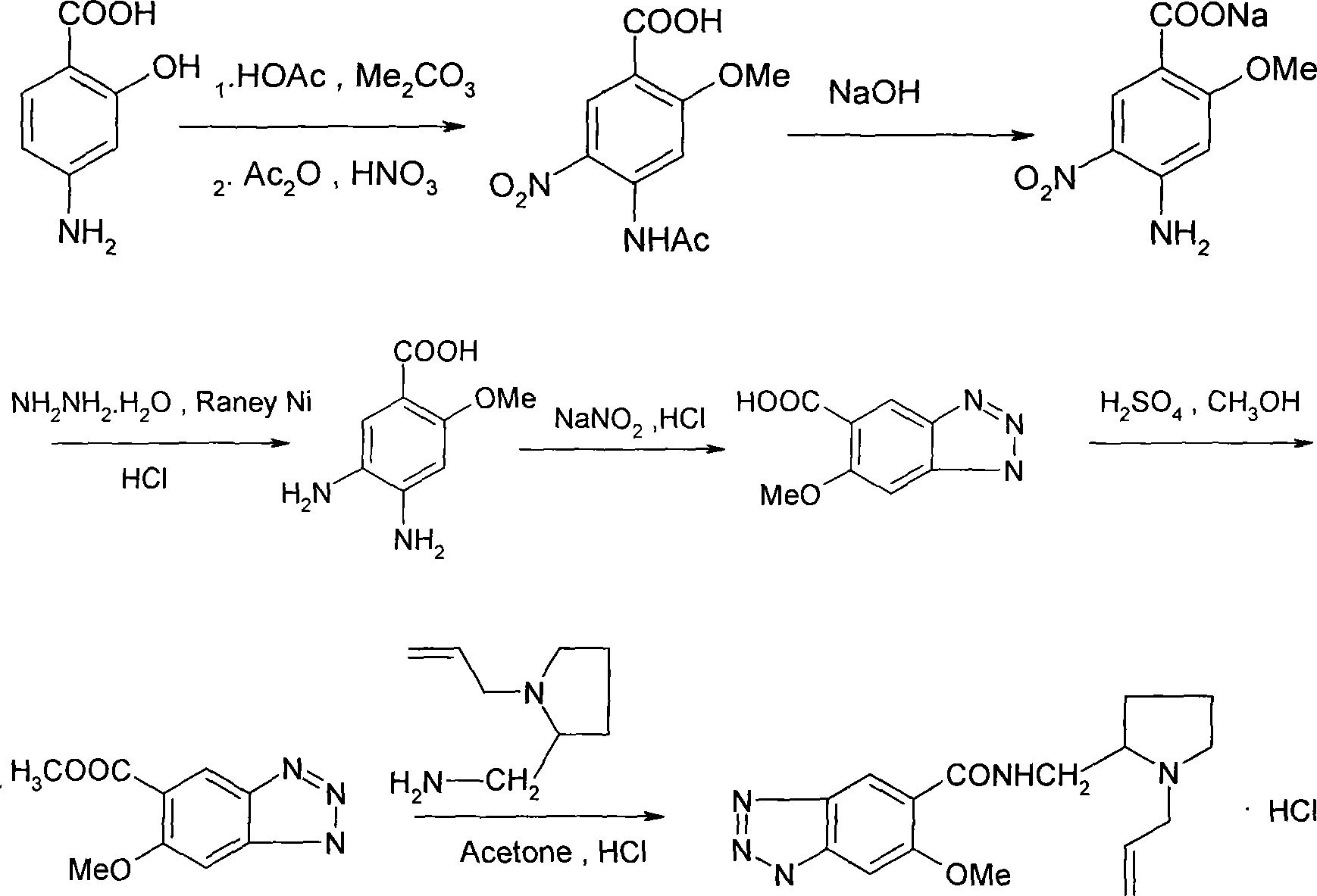 Prepn process of alizapride hydrochloride