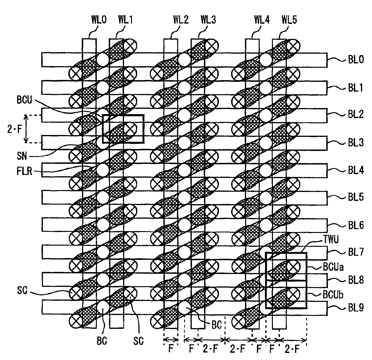 Semiconductor memory device with memory cells arranged in high density