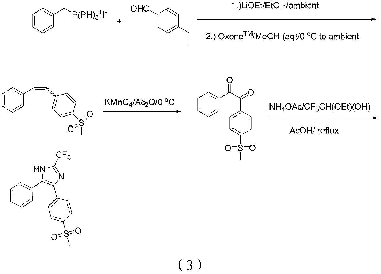 Synthesis method of 4-[4-(methylsulfonyl)phenyl]-5-phenyl-2-(trifluoromethyl)-1H-imidazole