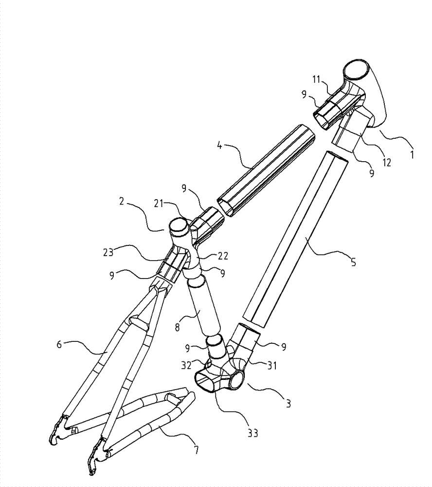 Method for manufacturing frame of combined bicycle