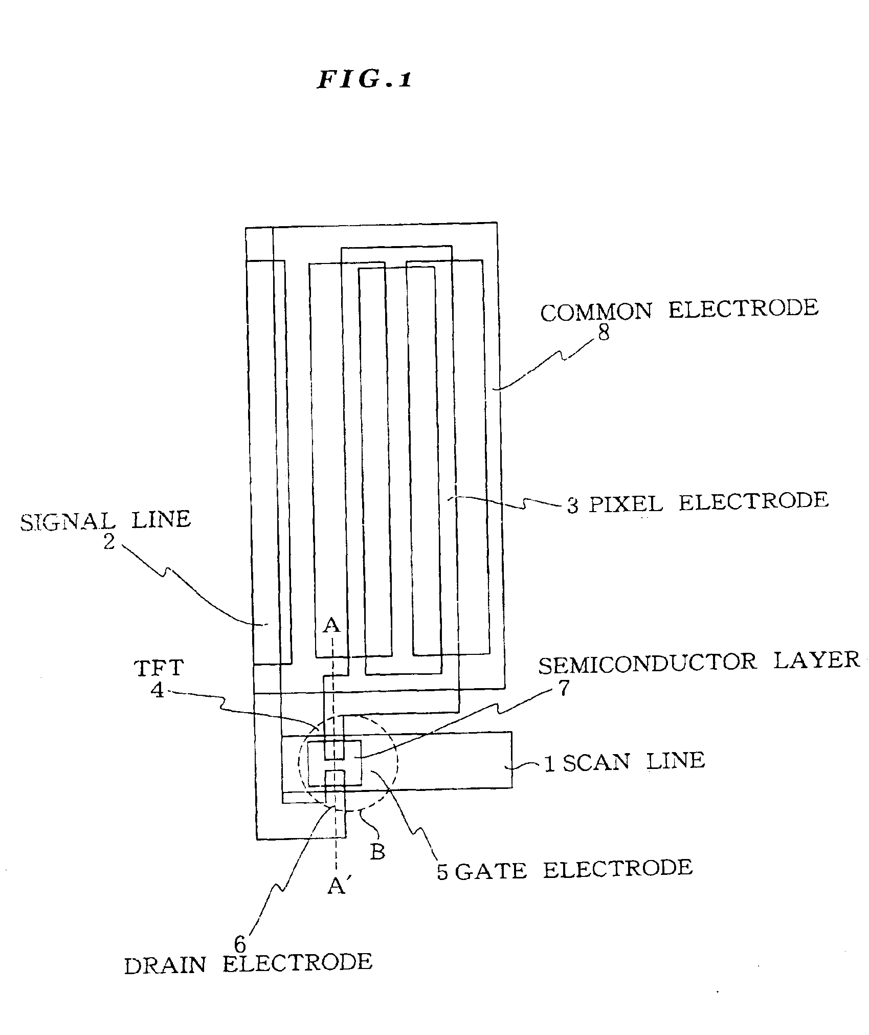 Liquid crystal display apparatus of a lateral direction electric field drive type