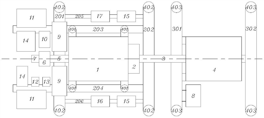 Split type hydraulic power system for diesel EMU