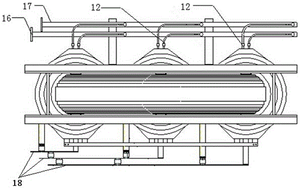 Line outlet structure of internal water cooling phase-shifting transformer