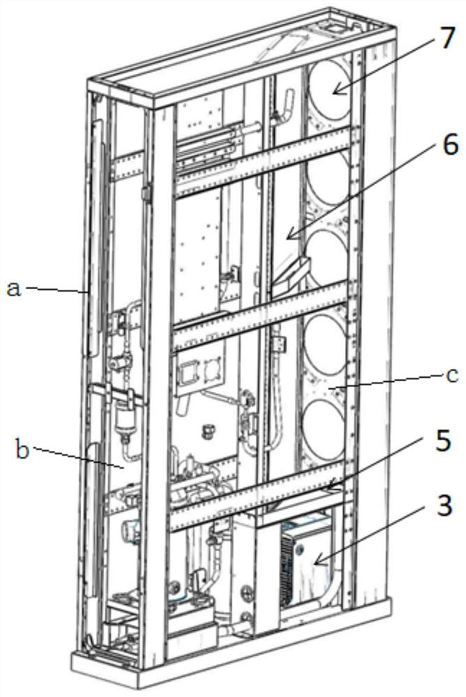 Improvement of air channel type in-row air conditioner and inverter cooling method