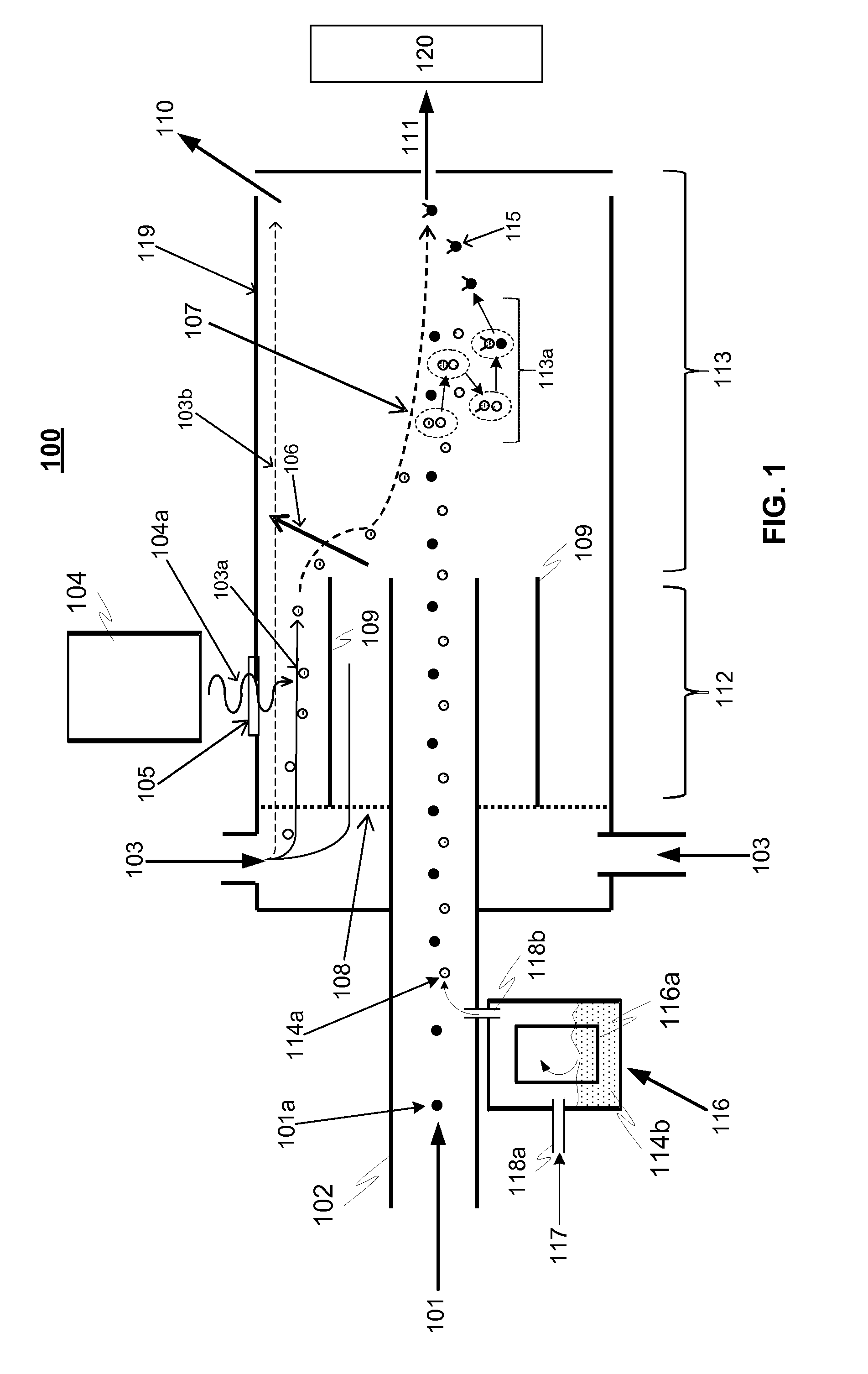 Method and Device for Ionizing Particles of a Sample Gas Flow