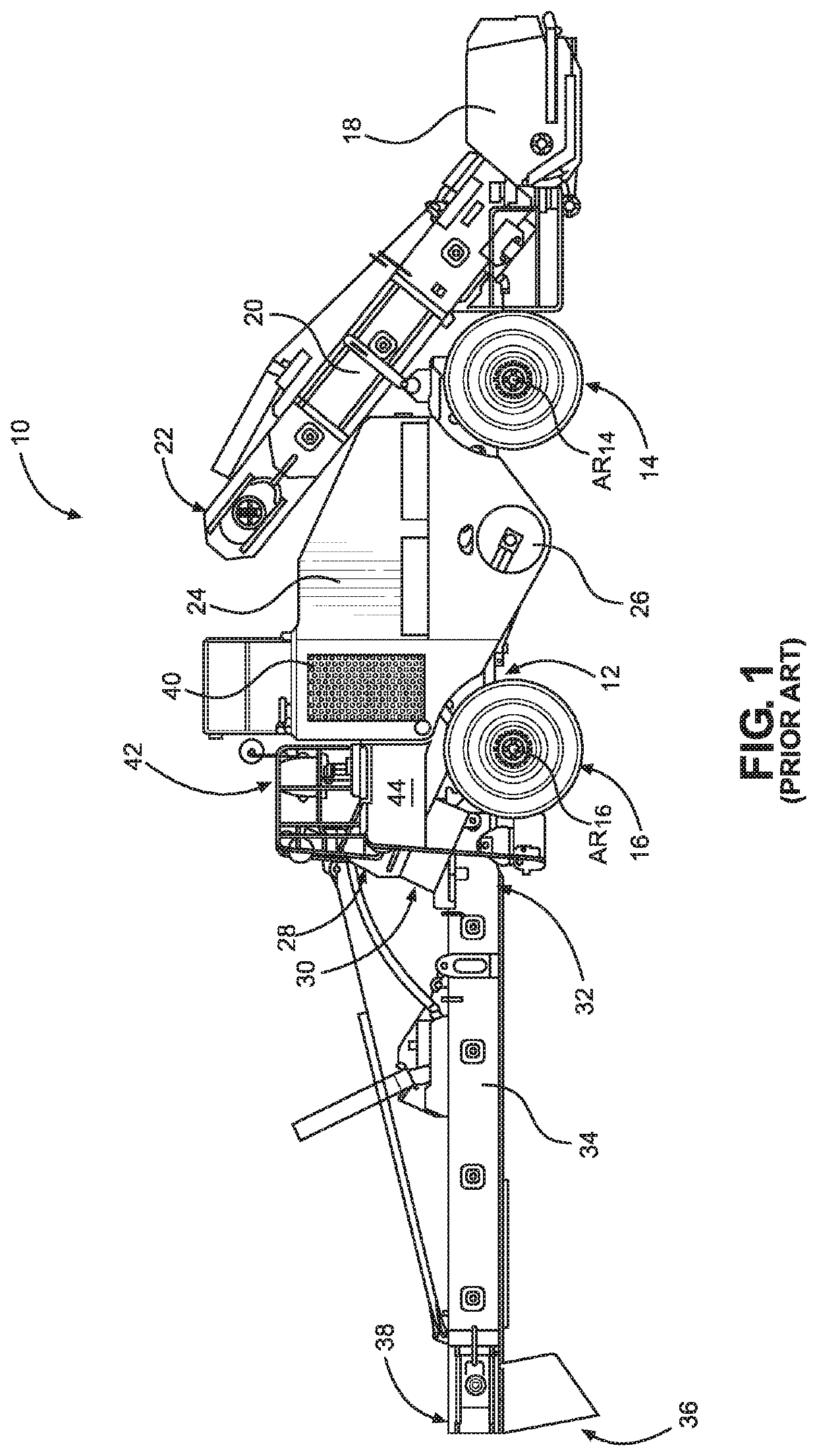 Material transfer vehicle with modular engine assembly