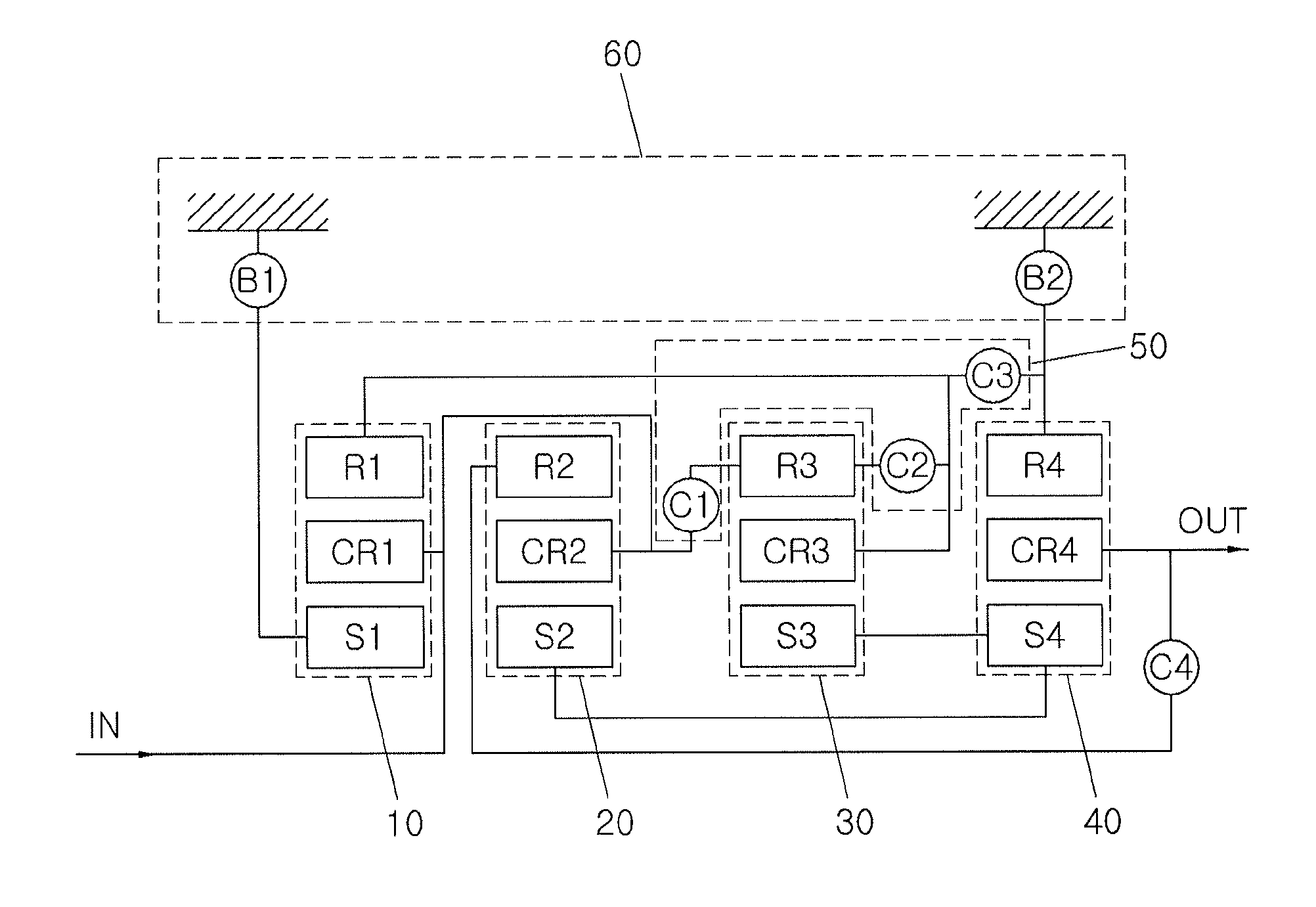 Multi-stages automatic transmission for vehicle