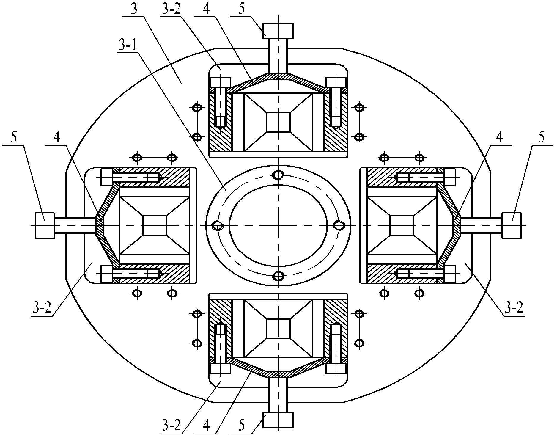 Rotary motor using composite bending vibration biped linear ultrasonic oscillators