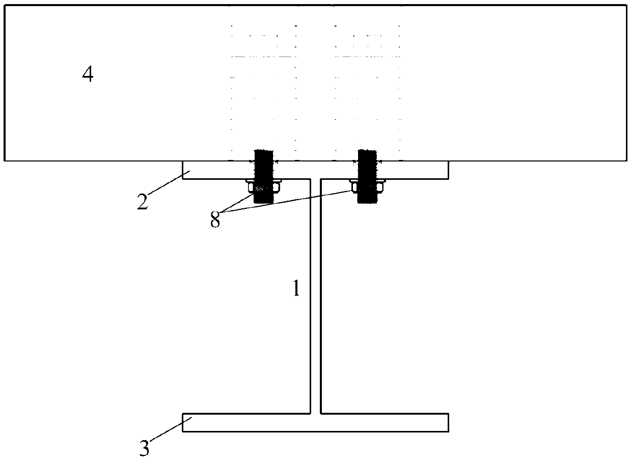 Detachable steel-concrete composite beam adopting conical nut and bolt connectors