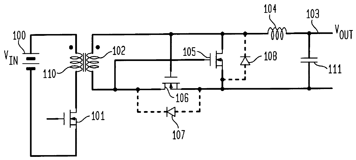 Low loss synchronous rectifier for application to clamped-mode power converters