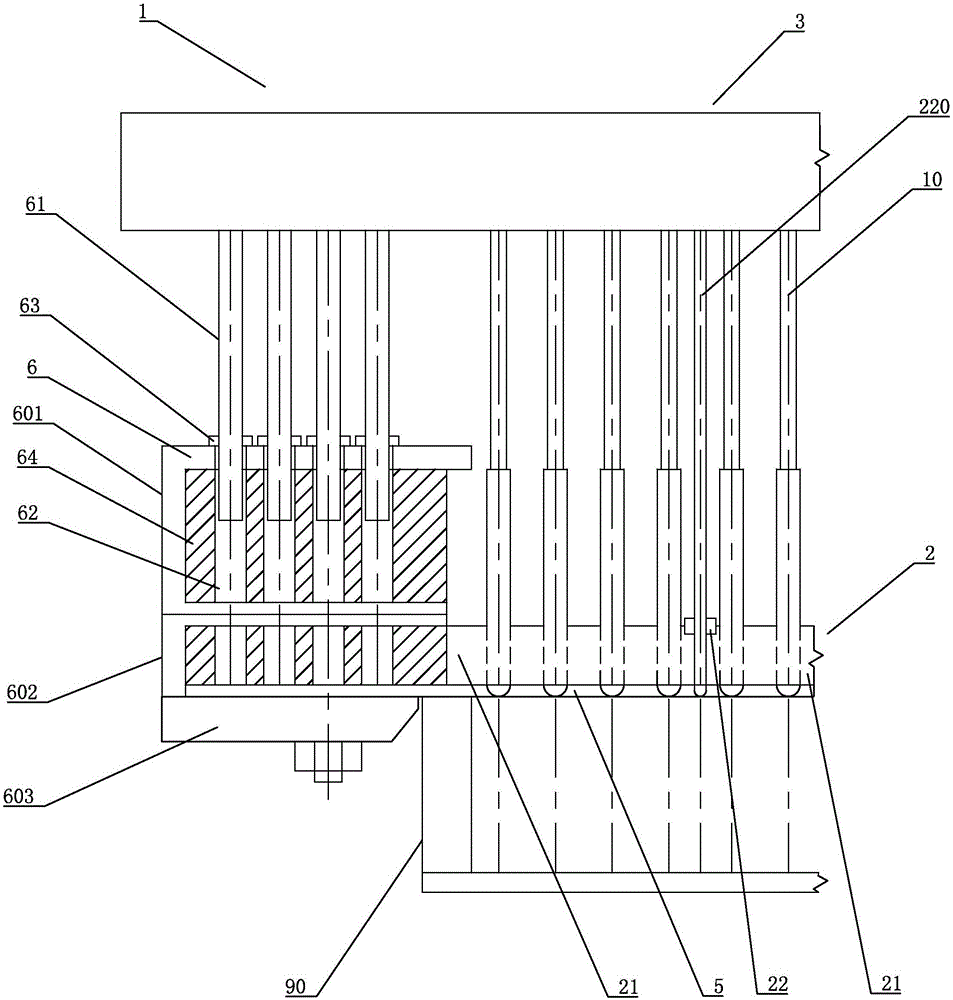 Plug-in hole-forming mold and device and automatic manufacturing method for porous brick