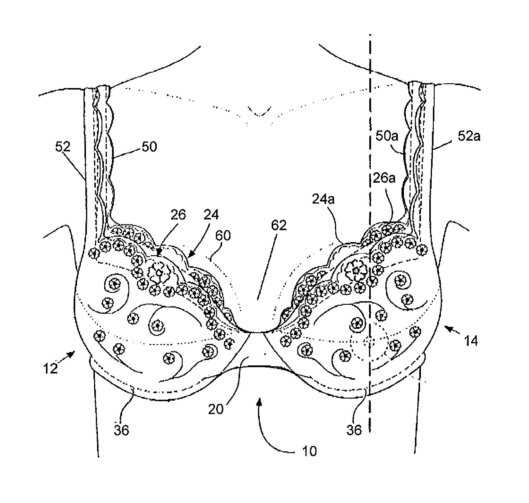 Adjustable multi-cup brassiere