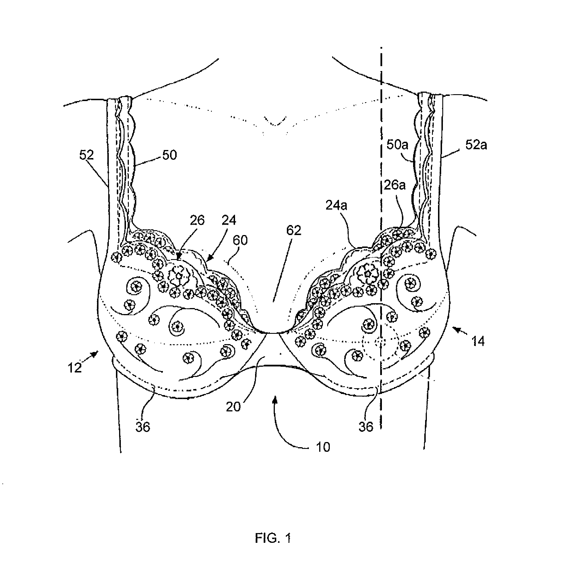 Adjustable multi-cup brassiere