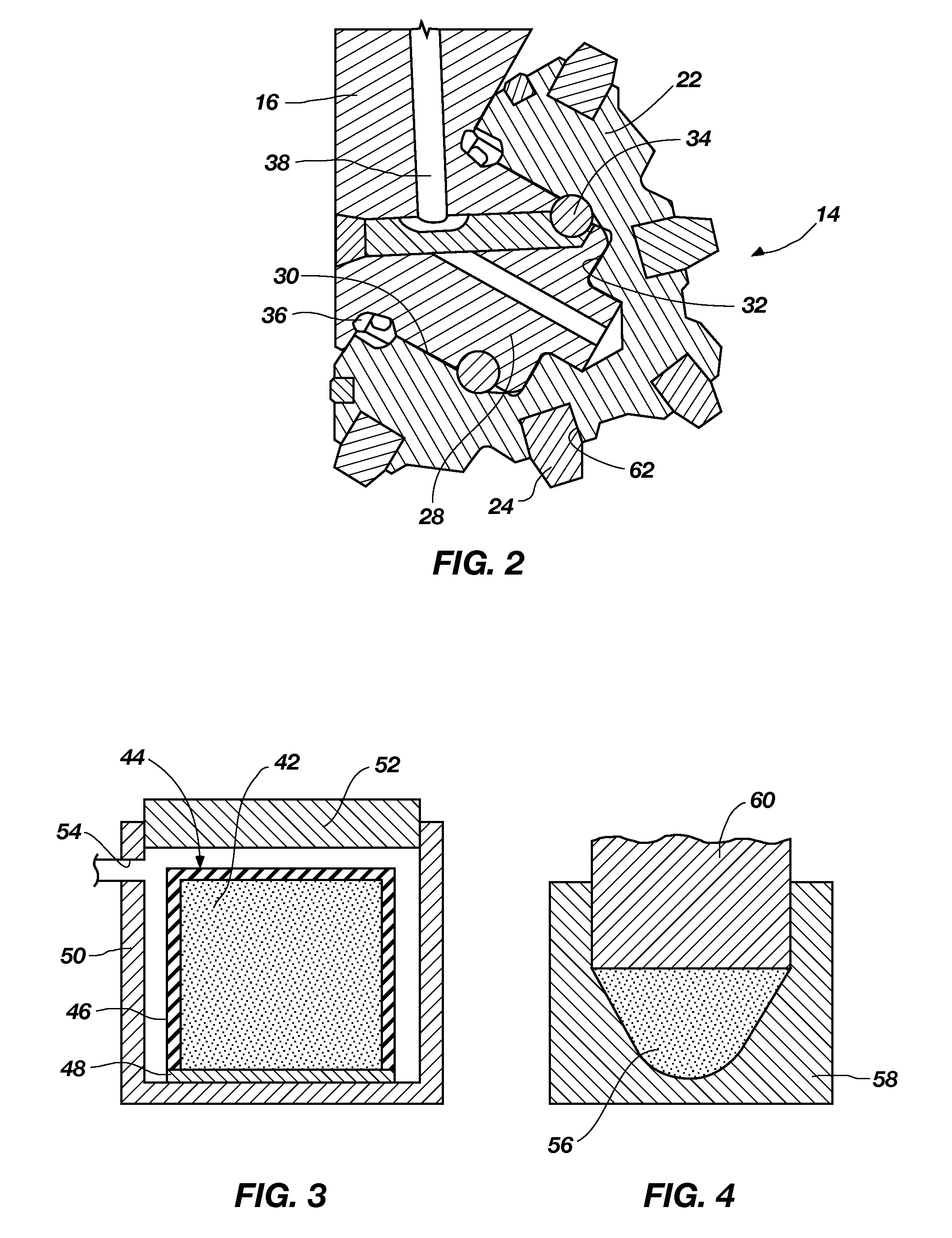 Method of selectively adapting material properties across a rock bit cone