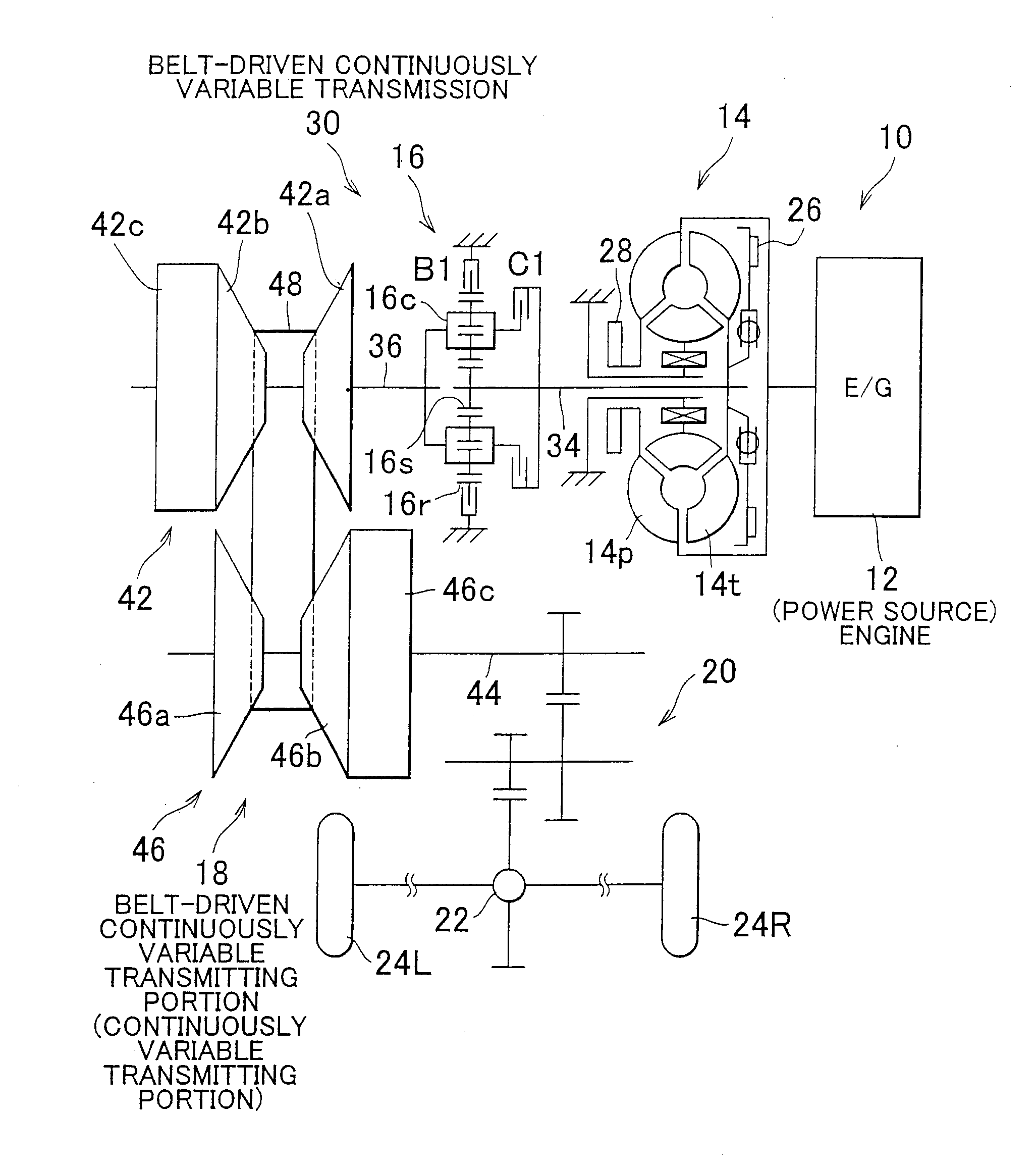 Vehicular belt-driven continuously variable transmission and control method thereof