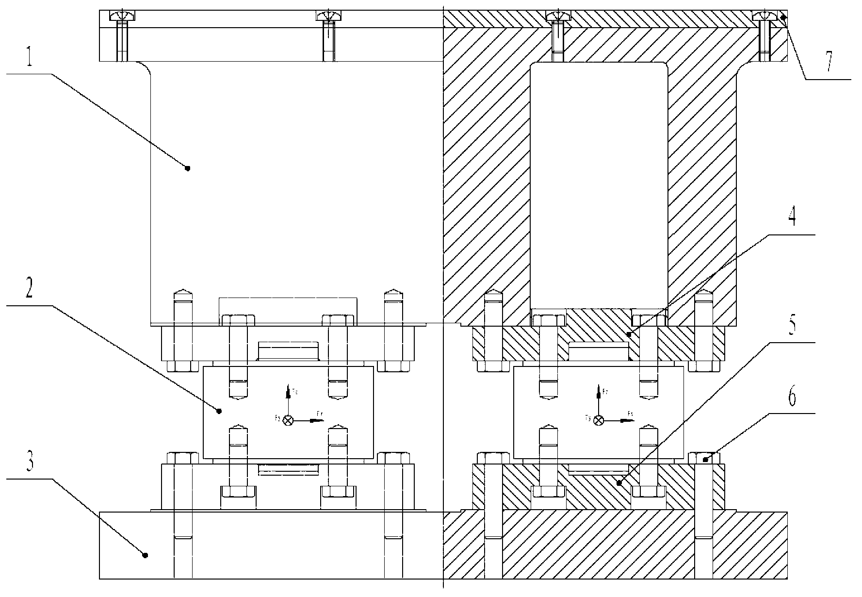 Three-dimensional force measuring platform device