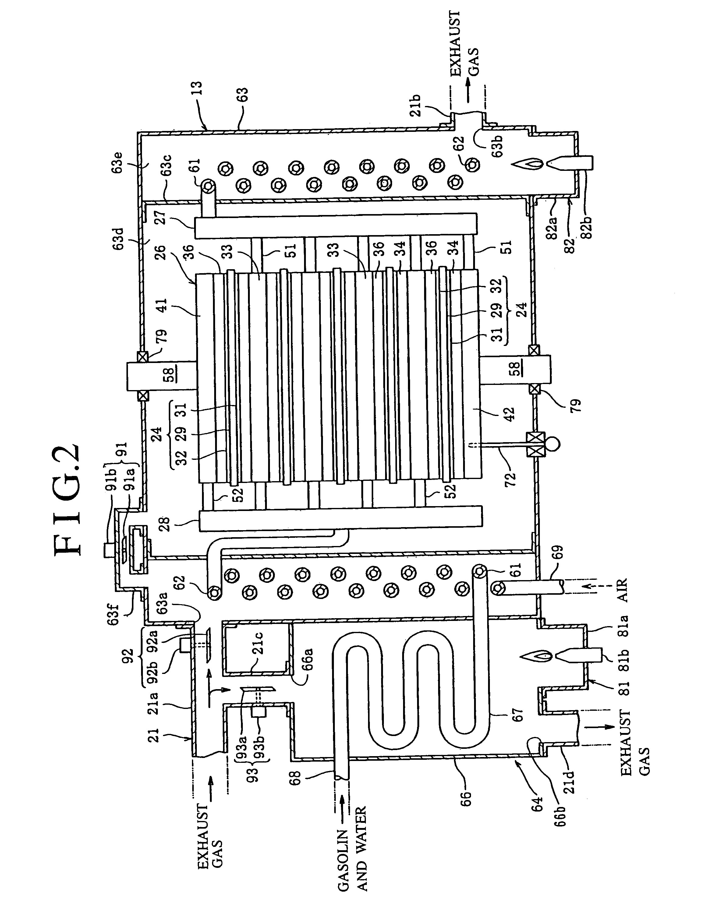 Hybrid power system including an engine and a fuel cell module