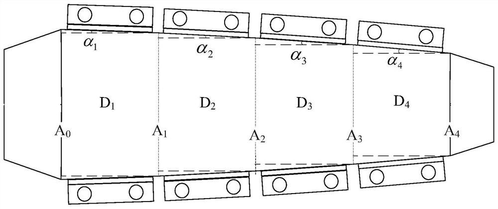 A partition tapered automobile exhaust air temperature difference generator and its tapering angle determination method